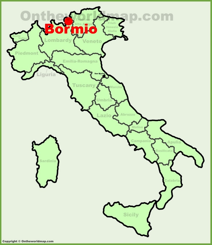 Bormio sulla mappa dell'Italia