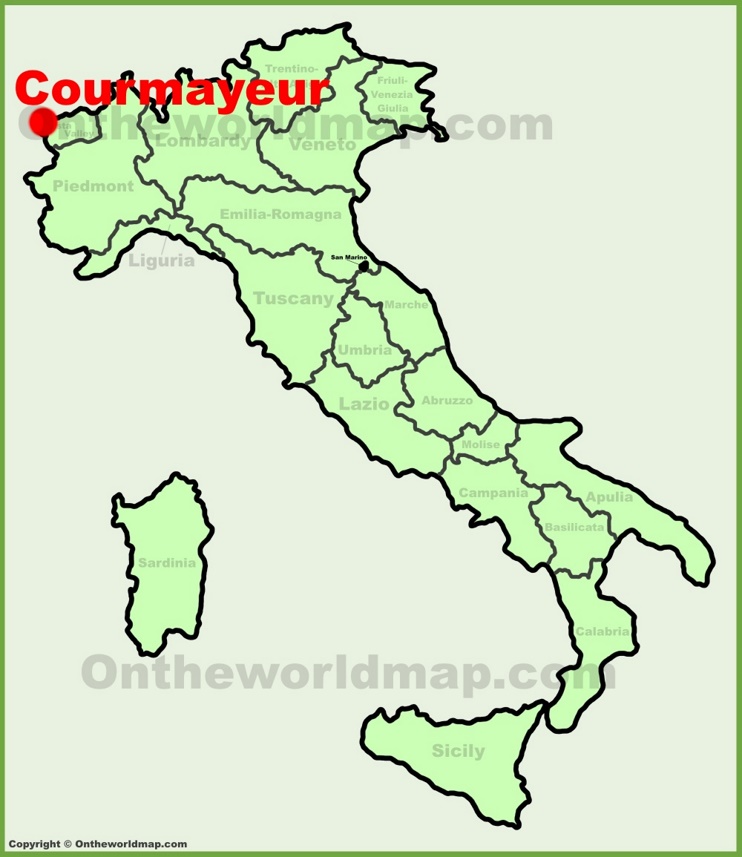 Courmayeur sulla mappa dell'Italia
