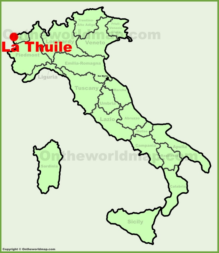 La Thuile sulla mappa dell'Italia
