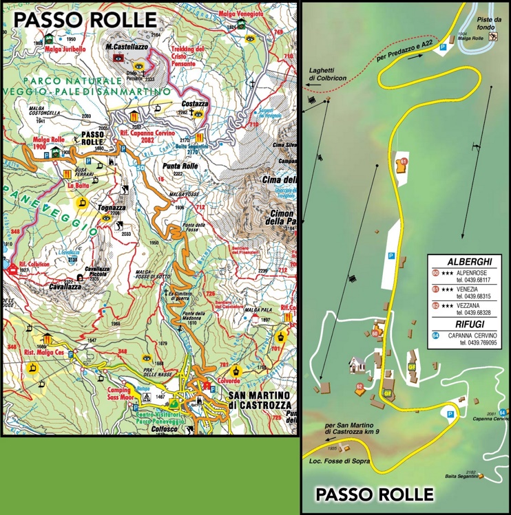 Passo Rolle - Mappa Turistica